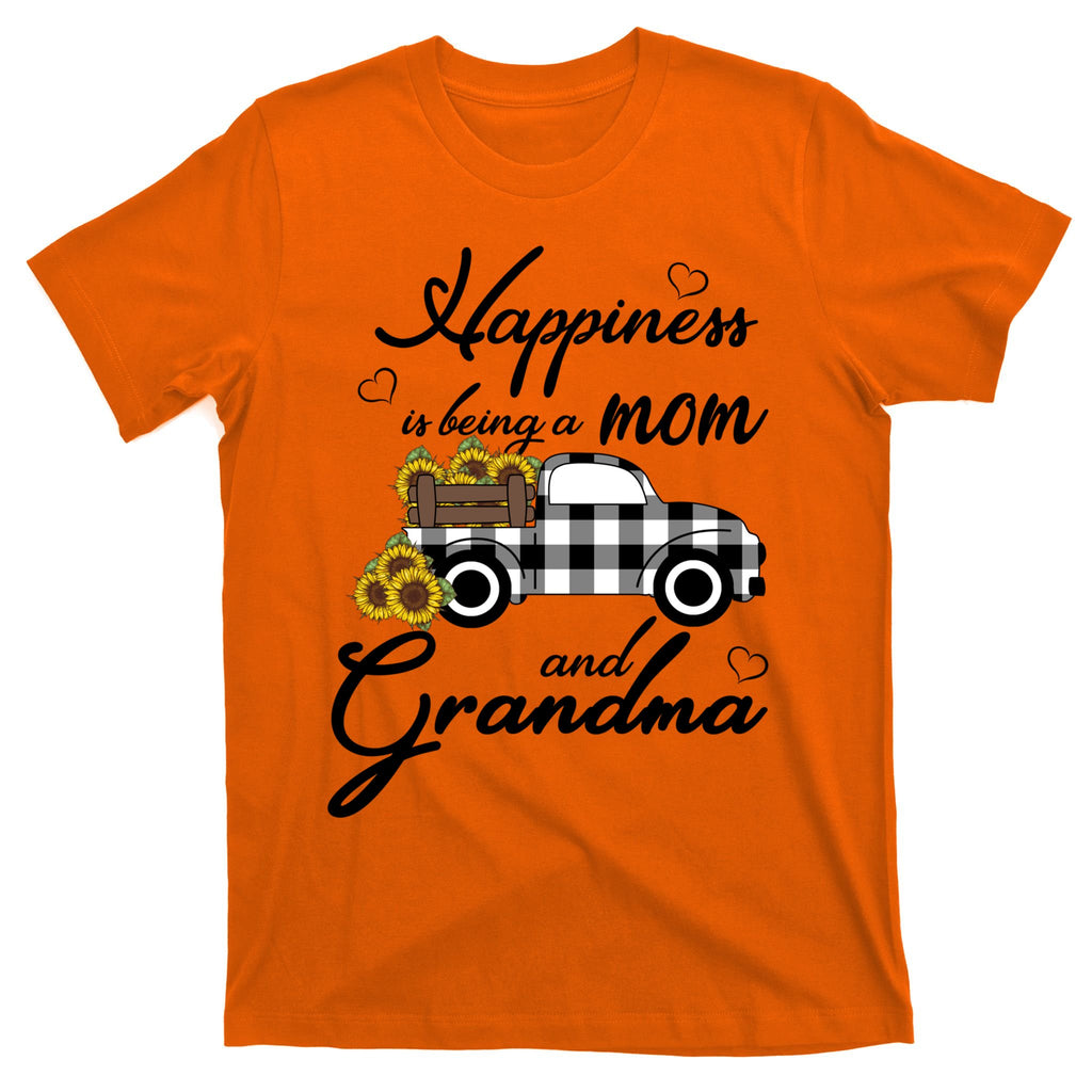 Funny Sunflower Grandma Happiness Is Being A Mom And Grandma T-Shirt