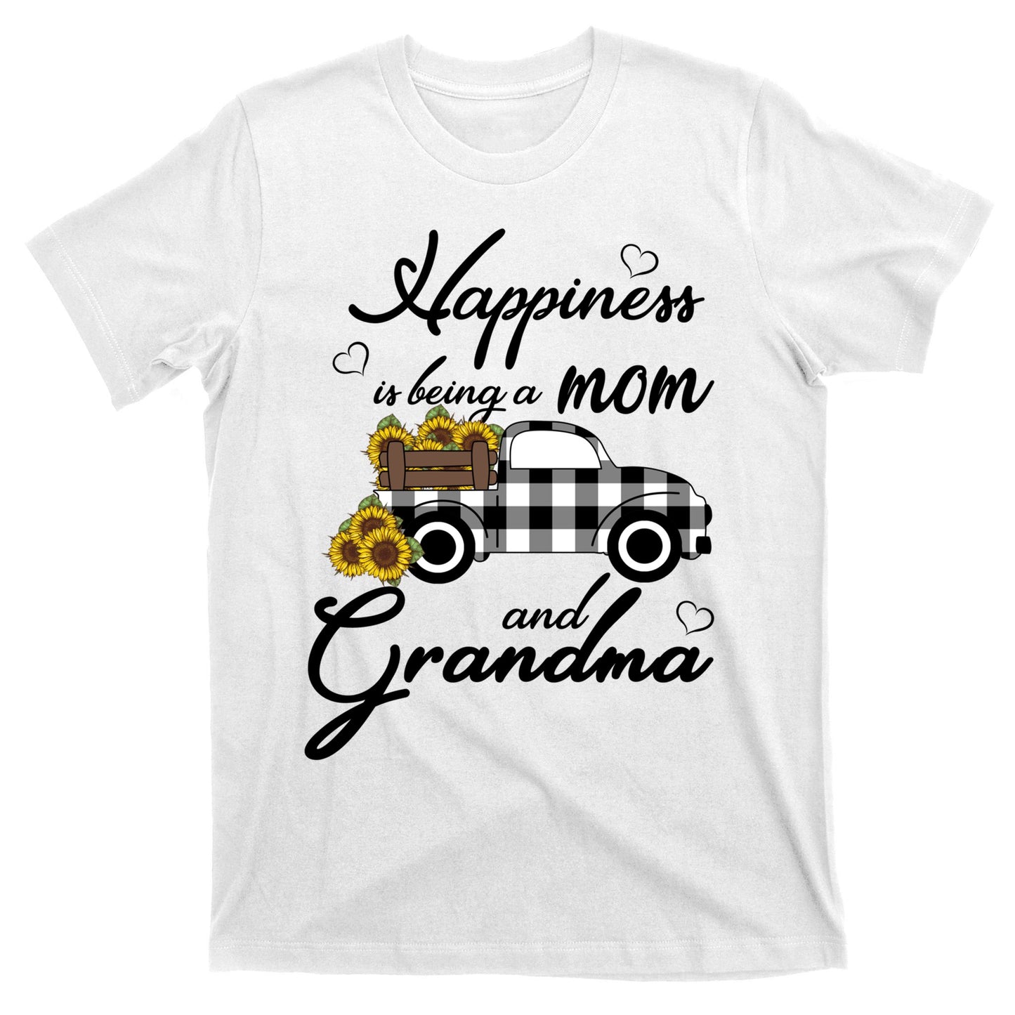 Funny Sunflower Grandma Happiness Is Being A Mom And Grandma T-Shirt