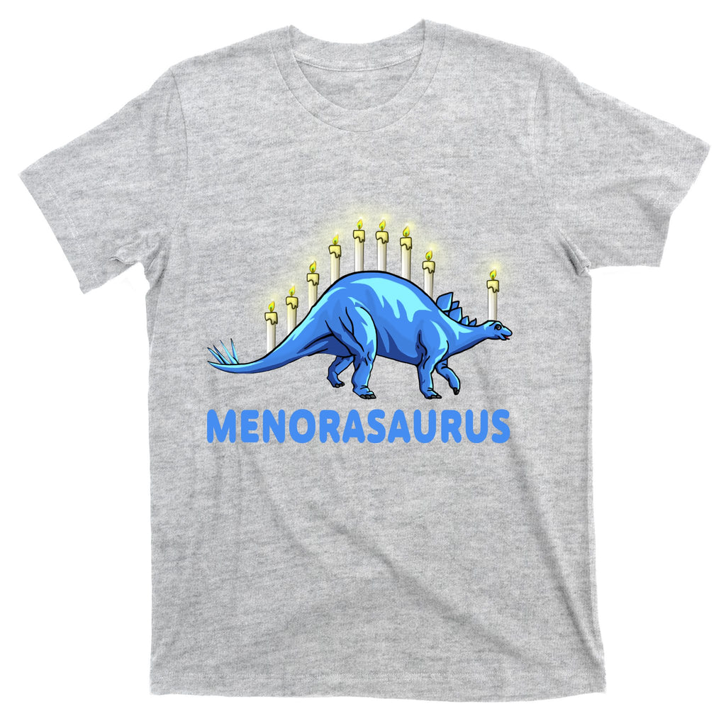 Funny Stegosaurus Hanukkah Dinosaur Menorah Dino T-Shirt