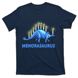 Funny Stegosaurus Hanukkah Dinosaur Menorah Dino T-Shirt