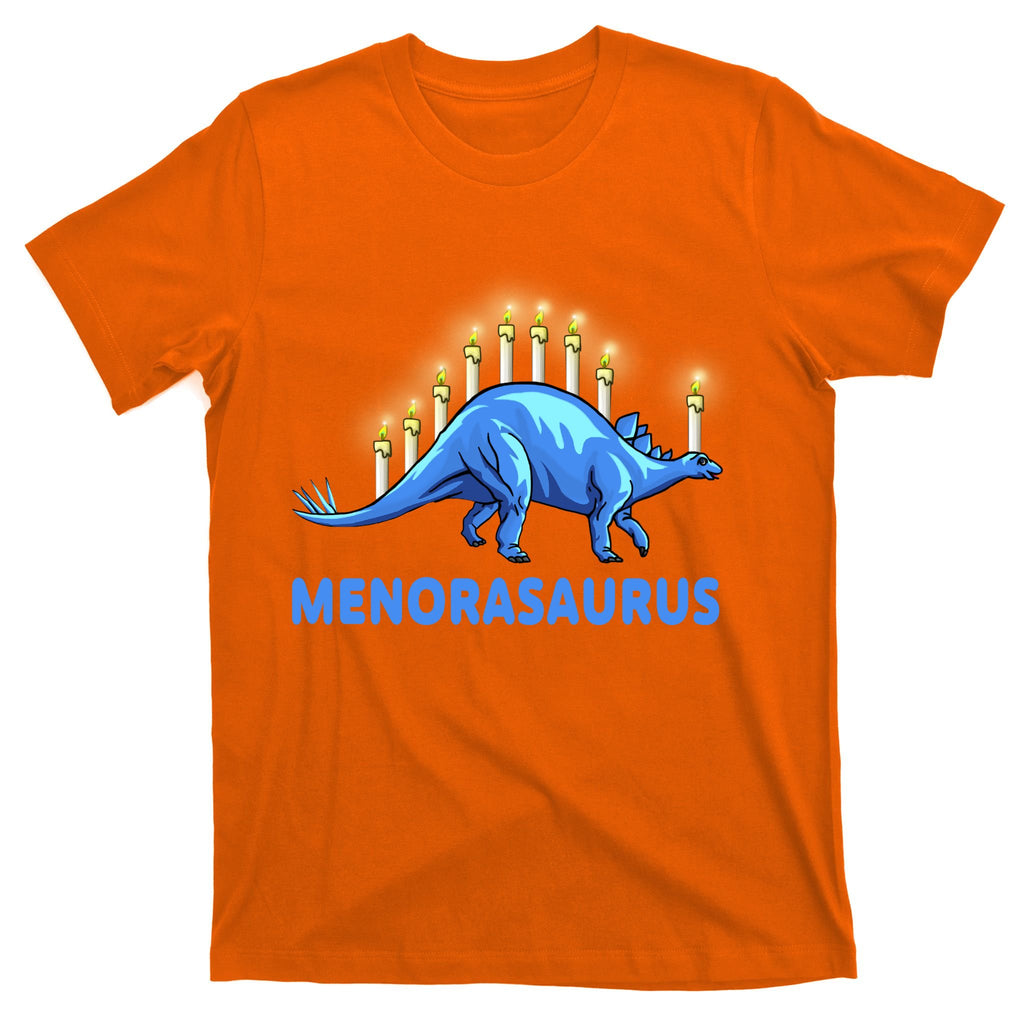 Funny Stegosaurus Hanukkah Dinosaur Menorah Dino T-Shirt
