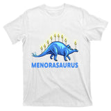 Funny Stegosaurus Hanukkah Dinosaur Menorah Dino T-Shirt
