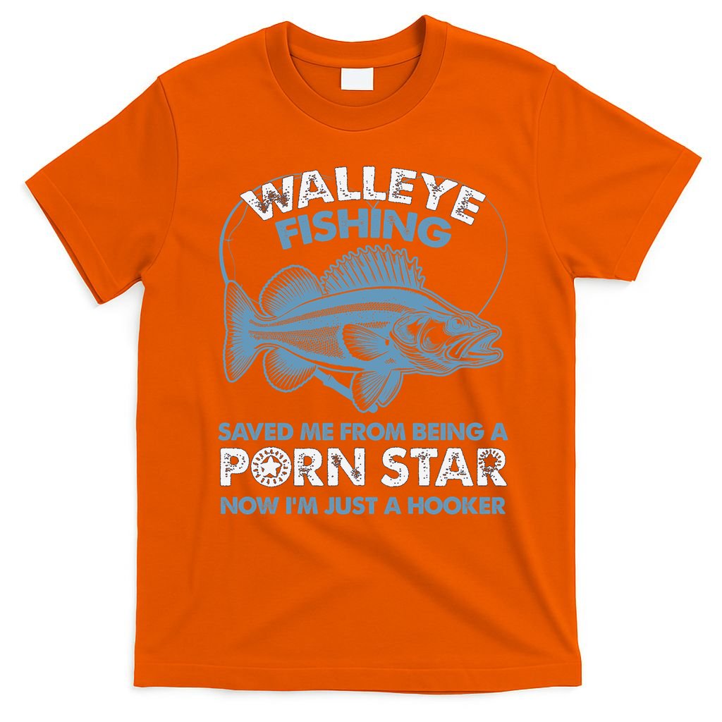 Fishing Saved Hooker Star Fisher Fish Walleye Gift T-Shirt