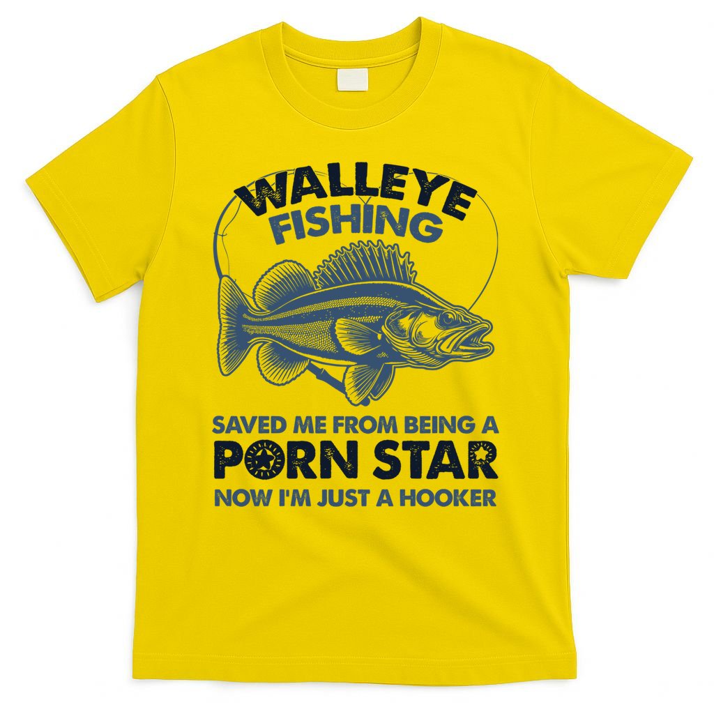 Fishing Saved Hooker Star Fisher Fish Walleye Gift T-Shirt