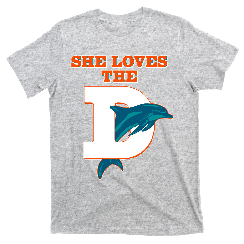 Funny She Loves The D Miami Football Fan T-Shirt
