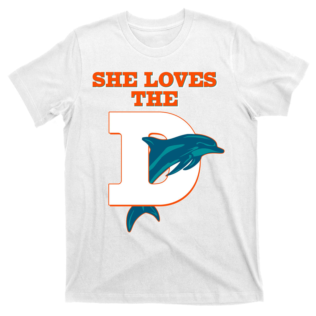 Funny She Loves The D Miami Football Fan T-Shirt