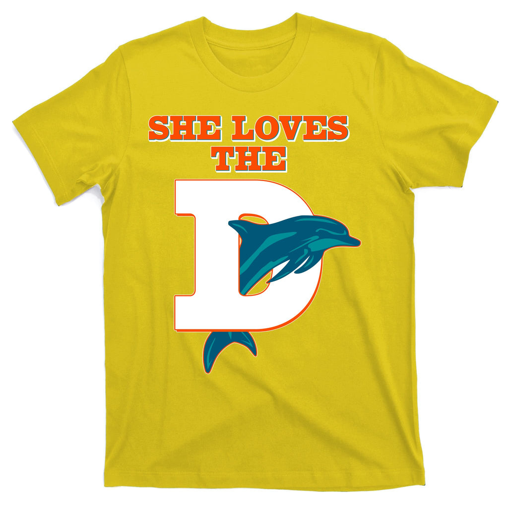 Funny She Loves The D Miami Football Fan T-Shirt
