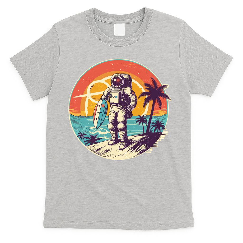Funny Summer Time Surfing Astronaut T-Shirt
