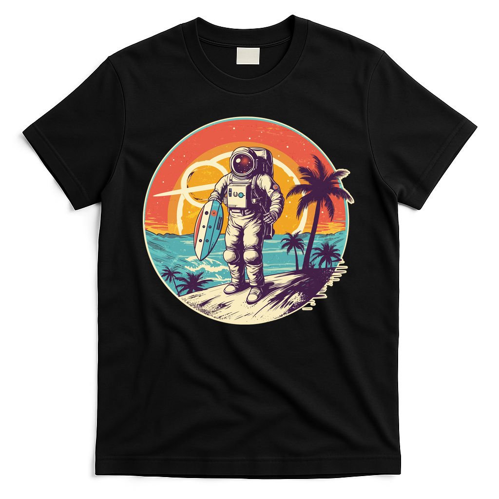 Funny Summer Time Surfing Astronaut T-Shirt