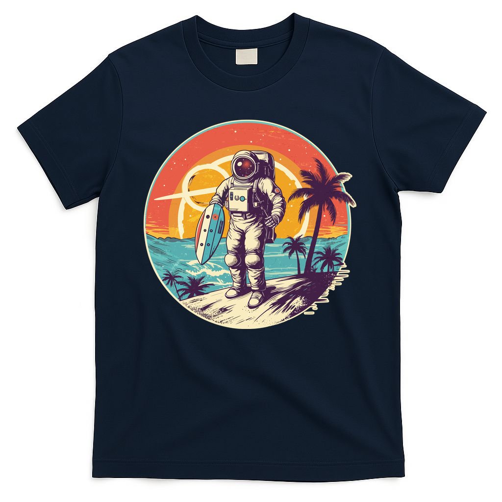 Funny Summer Time Surfing Astronaut T-Shirt