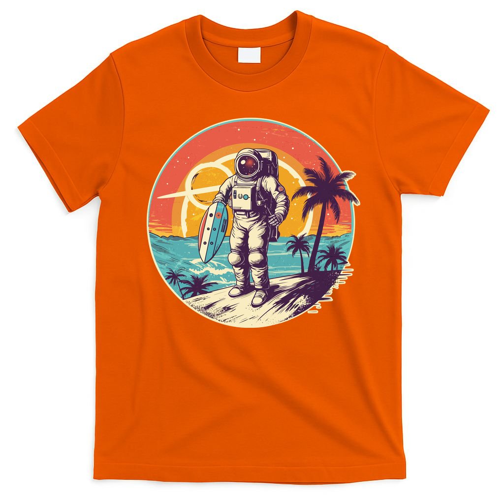 Funny Summer Time Surfing Astronaut T-Shirt