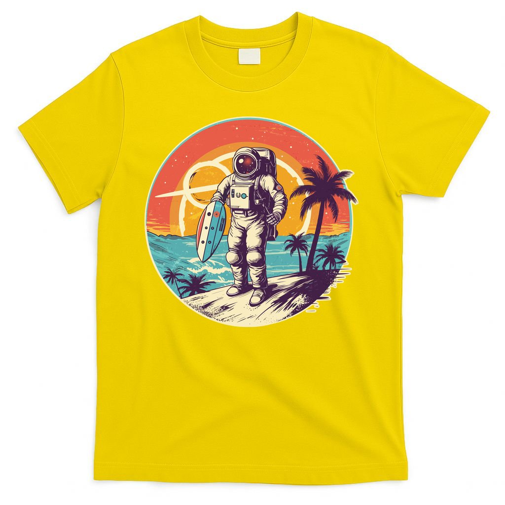 Funny Summer Time Surfing Astronaut T-Shirt