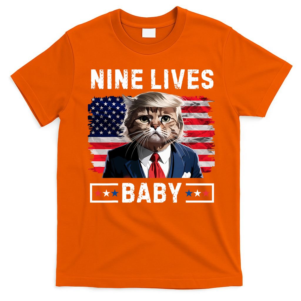 Funny Trump Cat 9 Lives Baby Nine Lives Cat T-Shirt