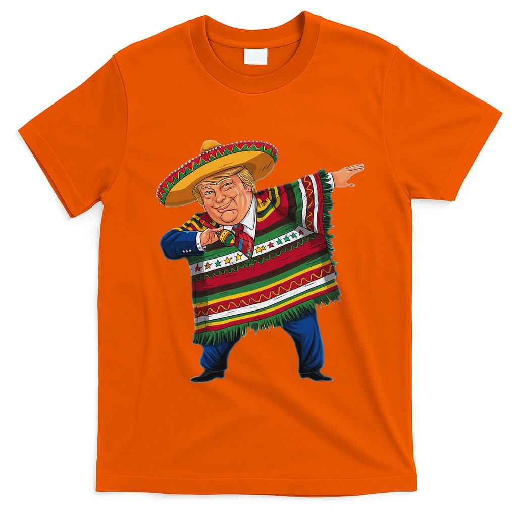 Funny Trump Dabbing Mexican Poncho Cinco De Mayo T-Shirt