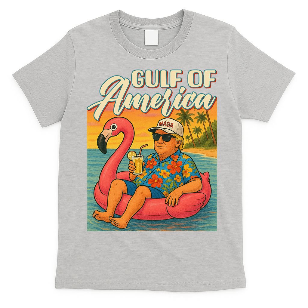 Funny Trump Flamingo Float Gulf Of US America Beach Lover T-Shirt