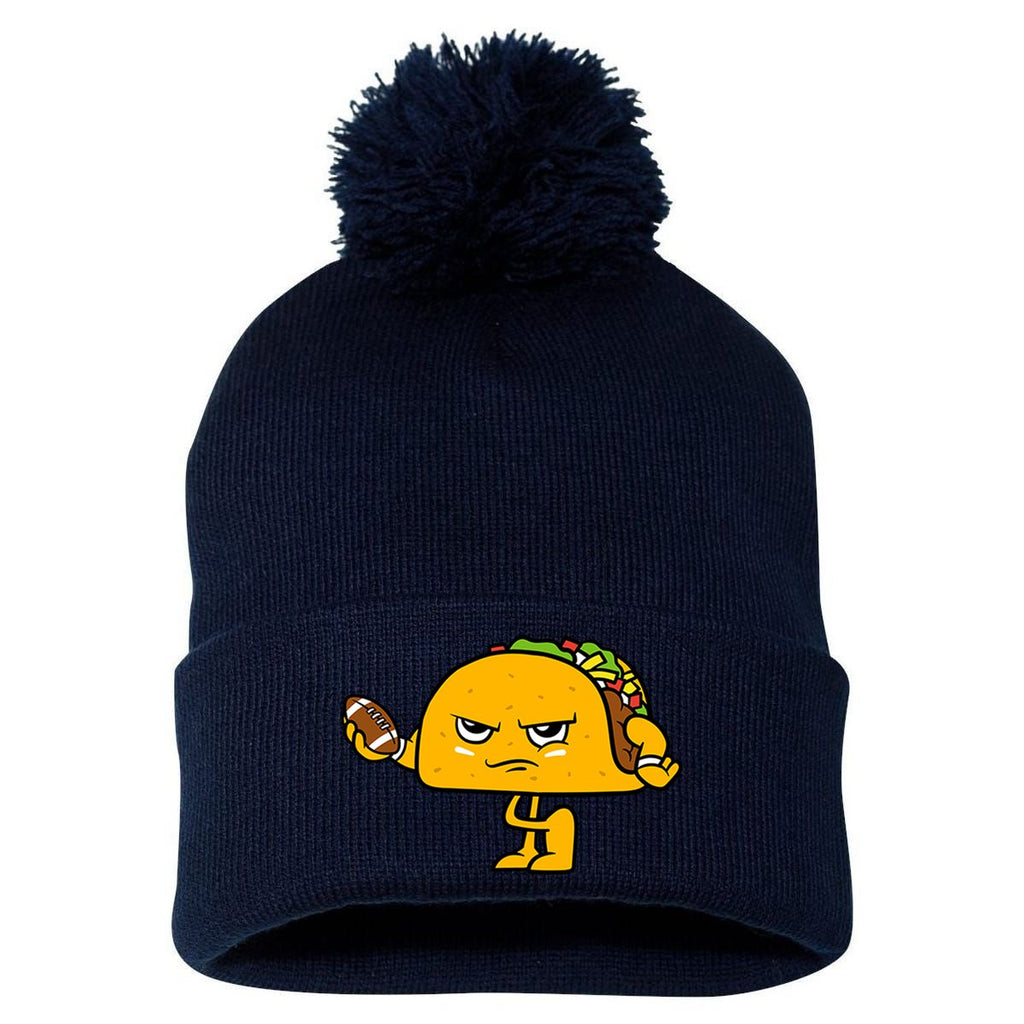 Football Taco Lover Pom Pom 12in Knit Beanie