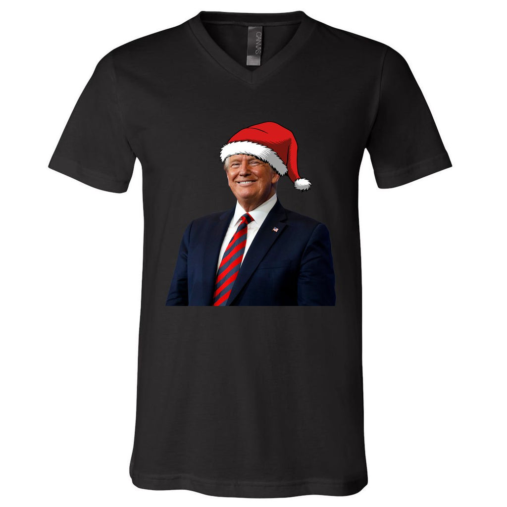 Funny Trump Santa Hat Donald Trump Christmas New Year 2025 Meaningful Gift V-Neck T-Shirt