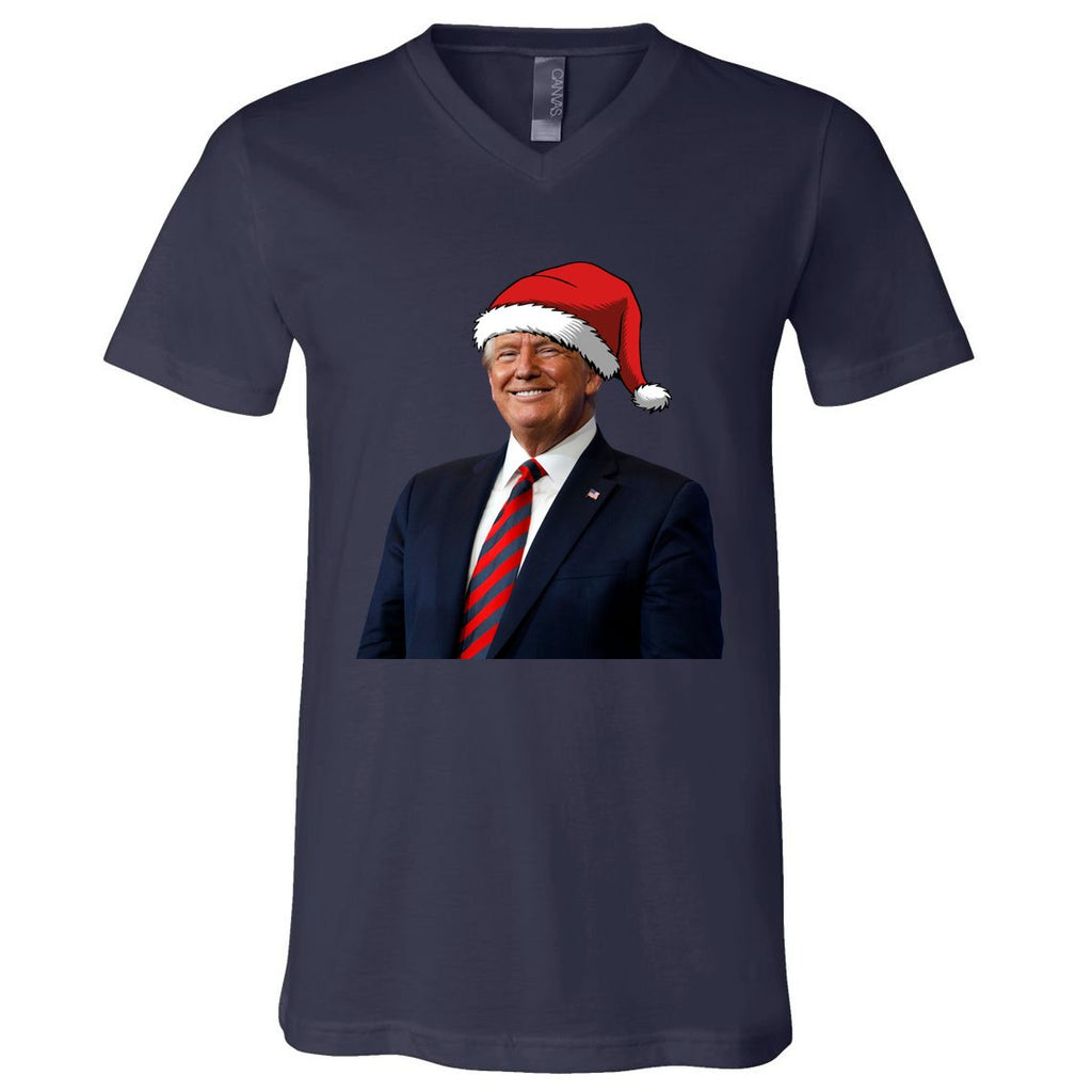 Funny Trump Santa Hat Donald Trump Christmas New Year 2025 Meaningful Gift V-Neck T-Shirt