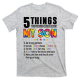 Five Things You Should Know About My Son Autism T-Shirt