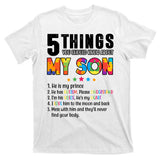 Five Things You Should Know About My Son Autism T-Shirt