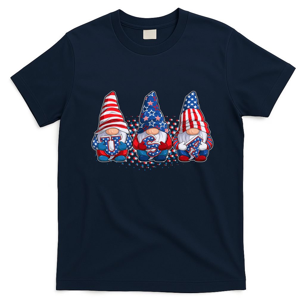 Funny USA American Flag 4th Of July Gnomes T-Shirt