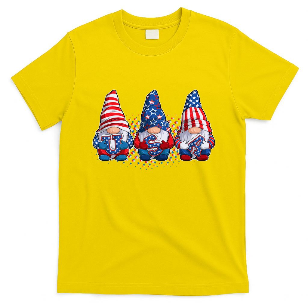 Funny USA American Flag 4th Of July Gnomes T-Shirt