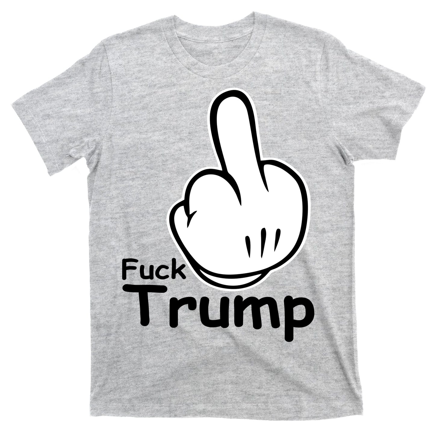 Fuck Trump Cartoon Middle Finger Resist Anti Trump T-Shirt