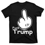 Fuck Trump Cartoon Middle Finger Resist Anti Trump T-Shirt