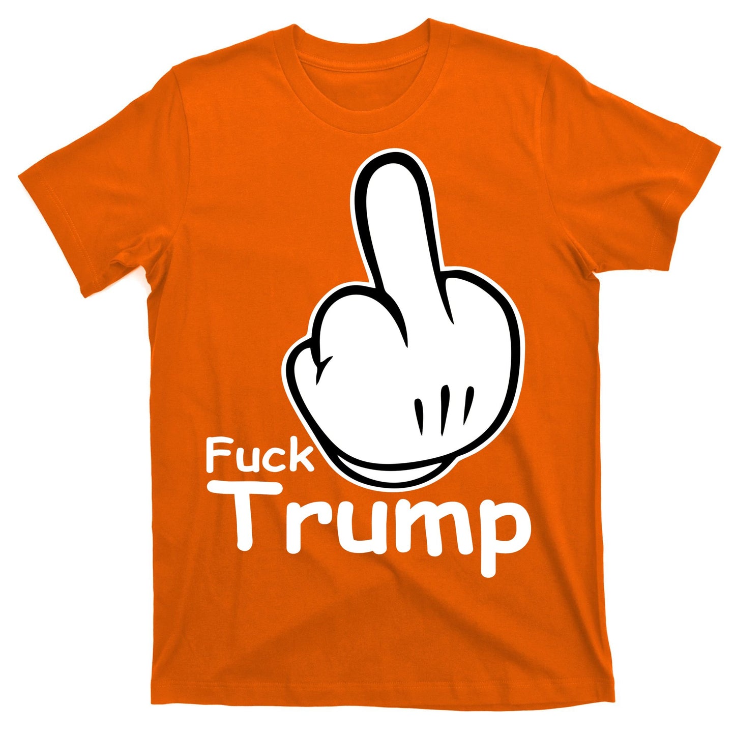 Fuck Trump Cartoon Middle Finger Resist Anti Trump T-Shirt