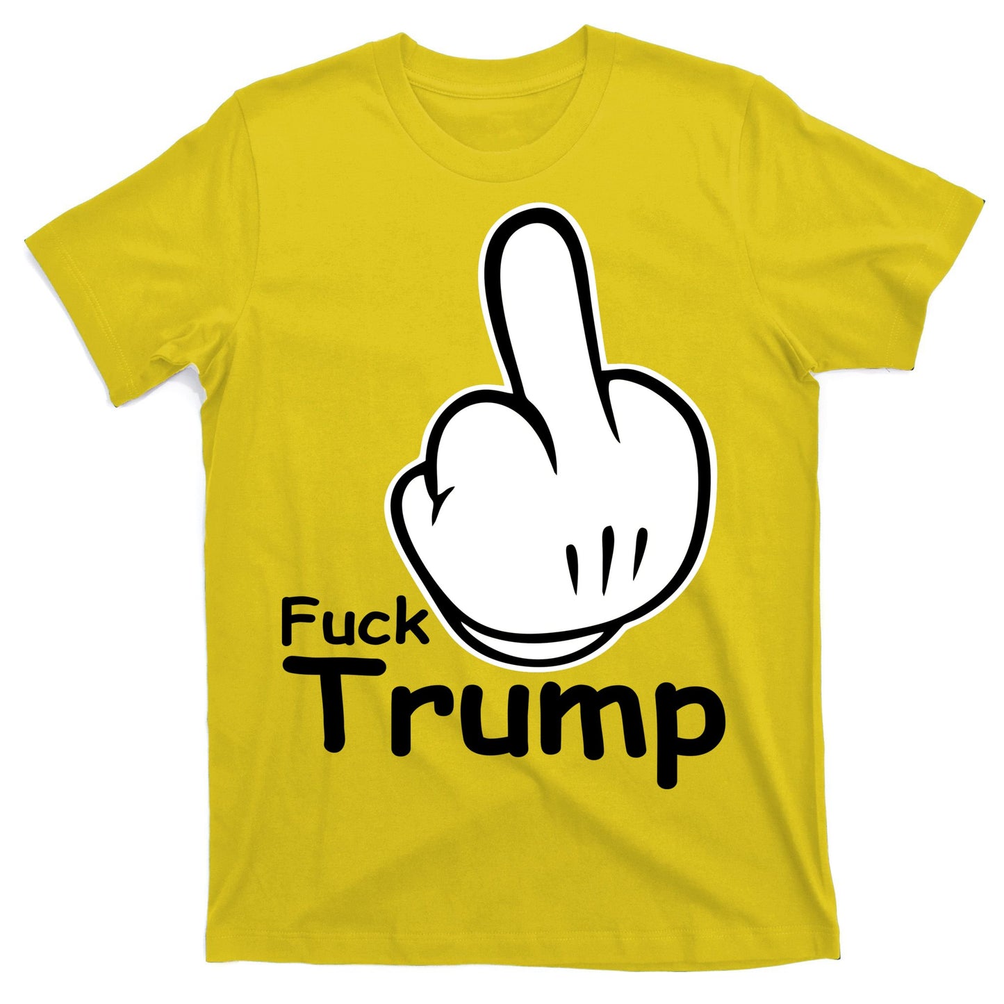 Fuck Trump Cartoon Middle Finger Resist Anti Trump T-Shirt