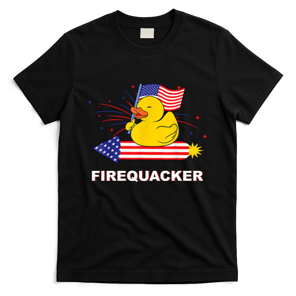Firequacker Usa Duck Firework 4th Of July T-Shirt