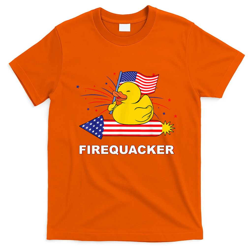 Firequacker Usa Duck Firework 4th Of July T-Shirt