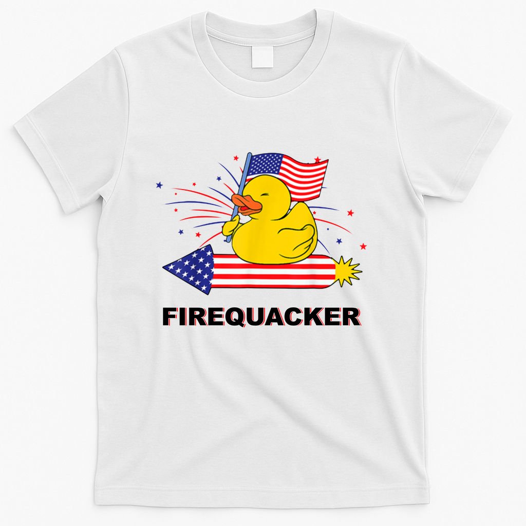 Firequacker Usa Duck Firework 4th Of July T-Shirt