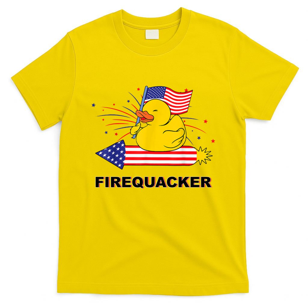 Firequacker Usa Duck Firework 4th Of July T-Shirt