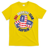 Funny USA Drinking Team Captain American Beer Cans T-Shirt