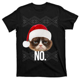 Funny Cat NO Meme Ugly Christmas Sweater T-Shirt