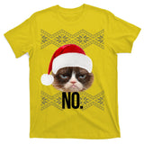 Funny Cat NO Meme Ugly Christmas Sweater T-Shirt