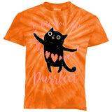 Funny Valentine Cat To Me You Are Purrfect Kids Tie-Dye T-Shirt
