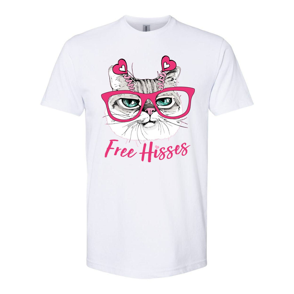 Funny Valentine Cat Free Hisses Softstyle CVC T-Shirt