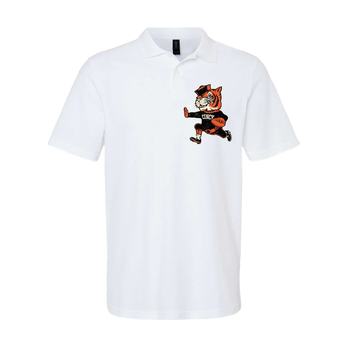 Funny Vintage Running Tiger Football Logo Softstyle Adult Sport Polo