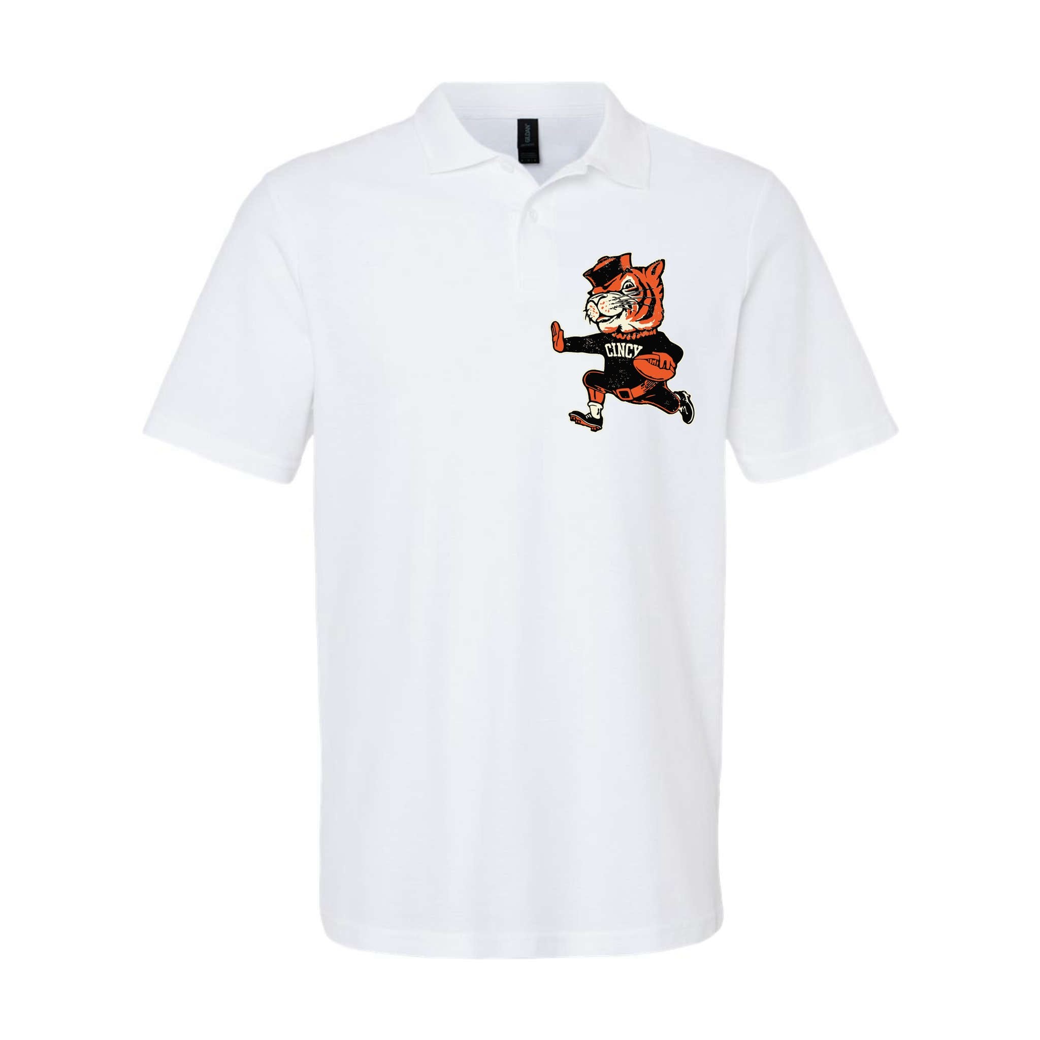 Funny Vintage Running Tiger Football Logo Softstyle Adult Sport Polo