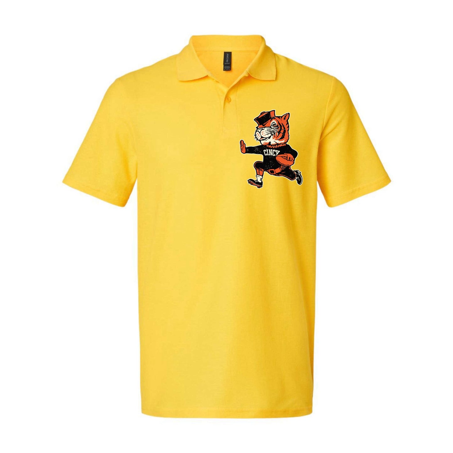 Funny Vintage Running Tiger Football Logo Softstyle Adult Sport Polo