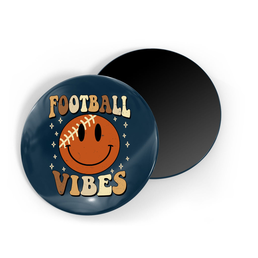 Football Vibes Smile Face Retro Magnet