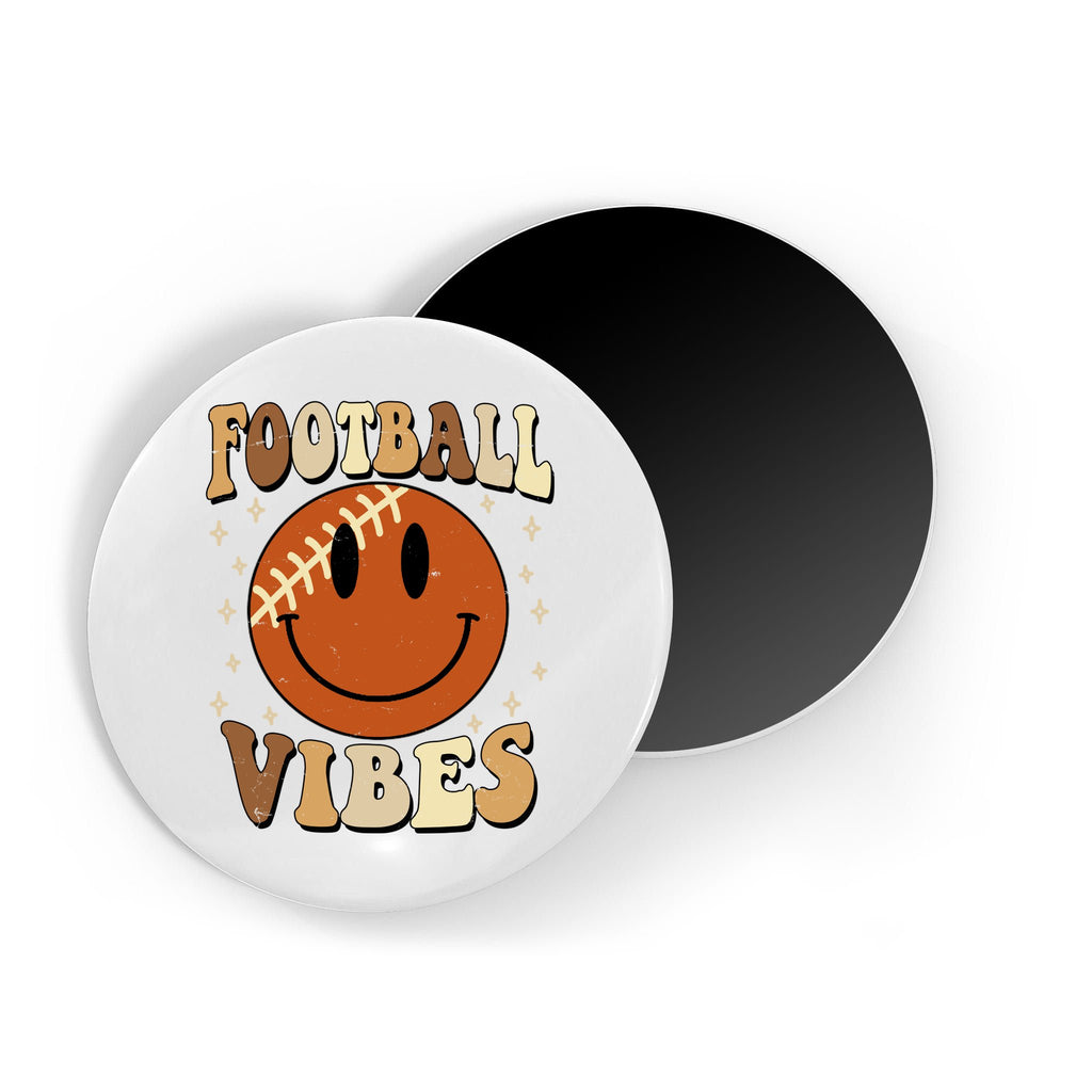 Football Vibes Smile Face Retro Magnet