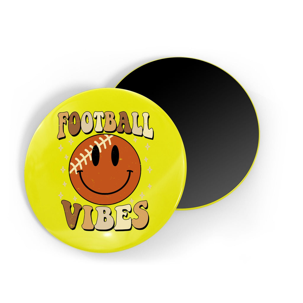 Football Vibes Smile Face Retro Magnet