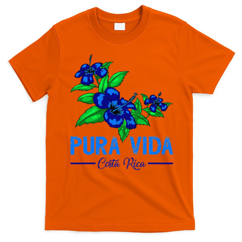 Family Vacation Tropical Flower Costa Rica Beach Pura Vida T-Shirt