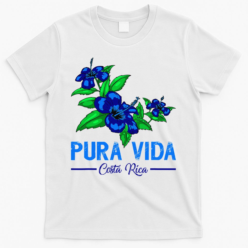 Family Vacation Tropical Flower Costa Rica Beach Pura Vida T-Shirt