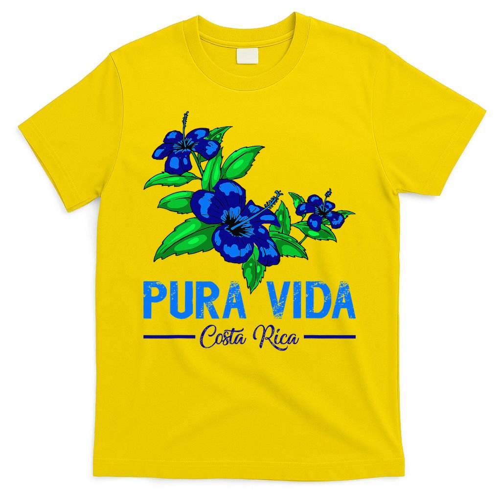 Family Vacation Tropical Flower Costa Rica Beach Pura Vida T-Shirt