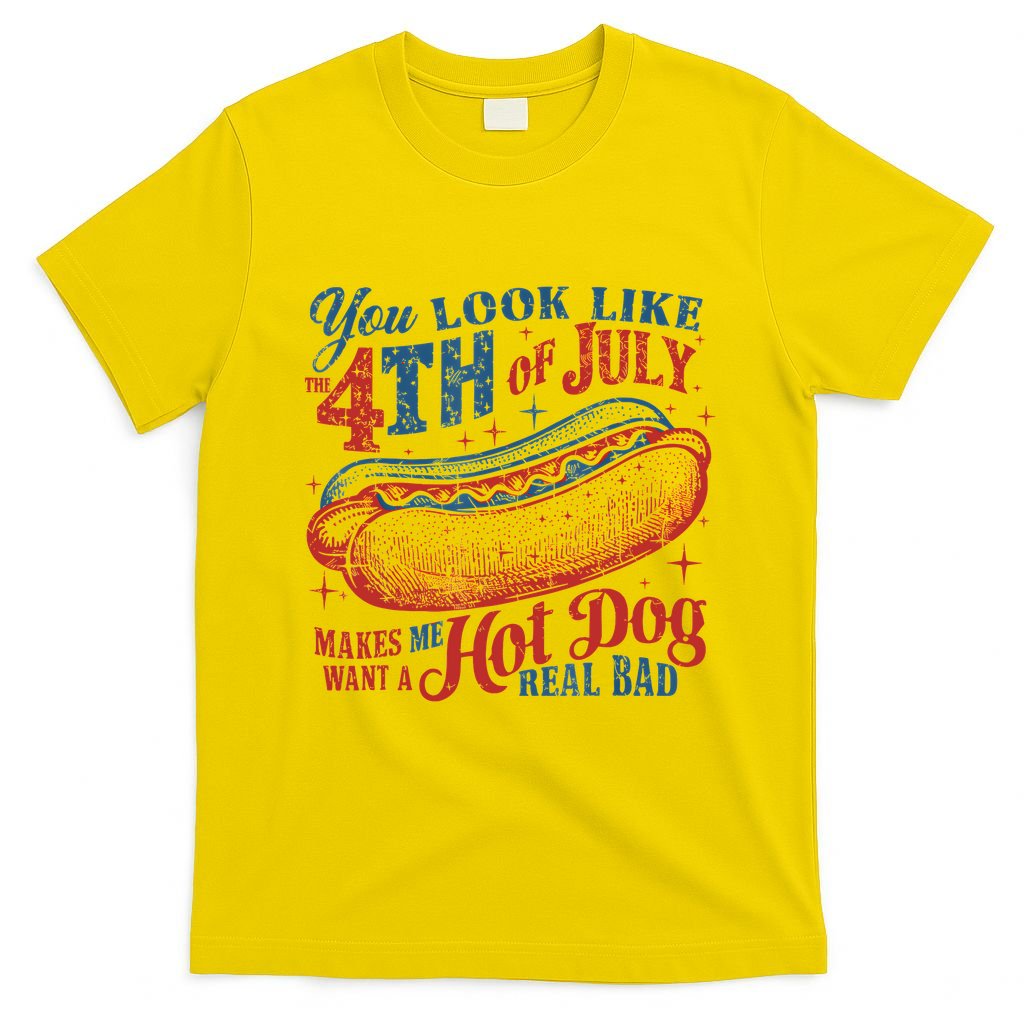 Funny You Look Like 4th Of July Hot Dog Wiener T-Shirt