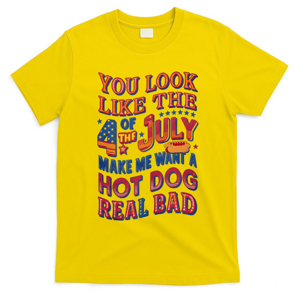 Funny You Look Like 4th Of July Hot Dog Wiener T-Shirt